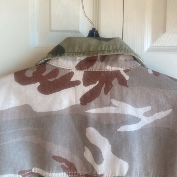 AllSaints NWT Finch Camo Button Close 100% Cotton Jacket Size US 10 - Picture 7 of 14
